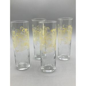 Bicardi Rum Highball Glasses Tom Collins Limon‎ Lemon Cocktail set of 4